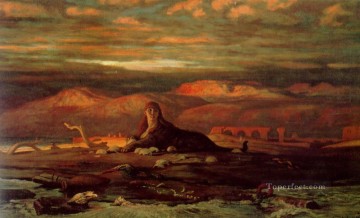  seashore Canvas - The Sphinx of the Seashore symbolism Elihu Vedder
